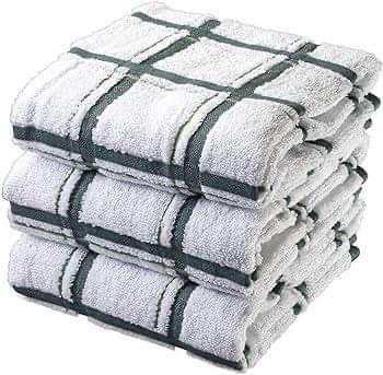Product Introduction of Big Check Kitchen Towel - Pack of 6 - 100% Cotton - Absorbent & Reusable - Long-Lasting Cleaning Set 4