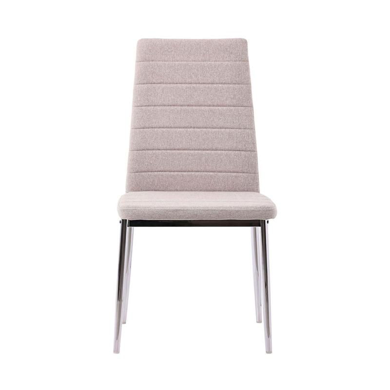 Set of 2 Lido Dining Chair in Sand Colour Fabric with Chrome Legs room 2