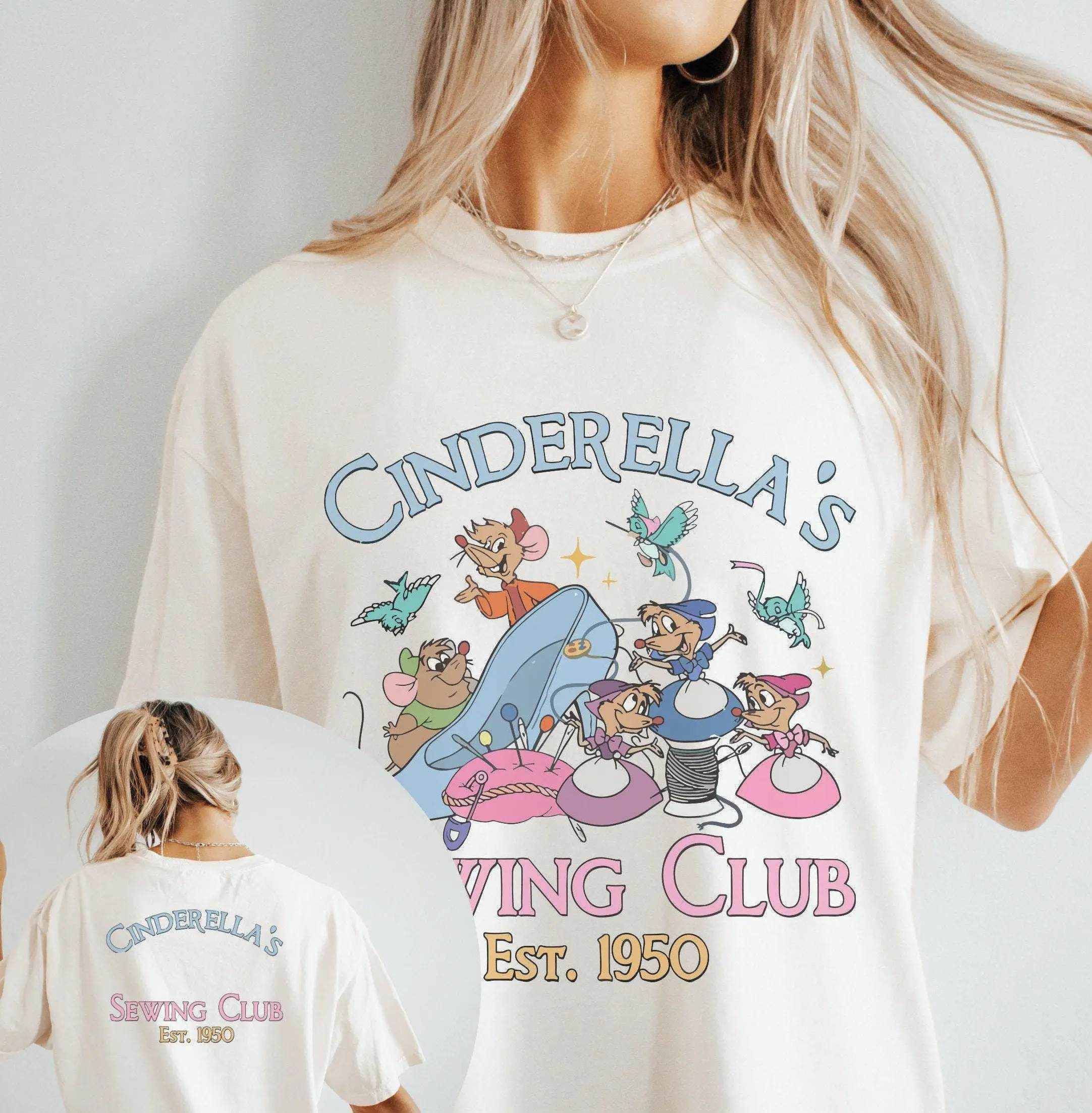 Cinderella 1950 Vintage Dney Princess Shirt, Retro Sewing Club Comfort Colors Tee women's  shirts