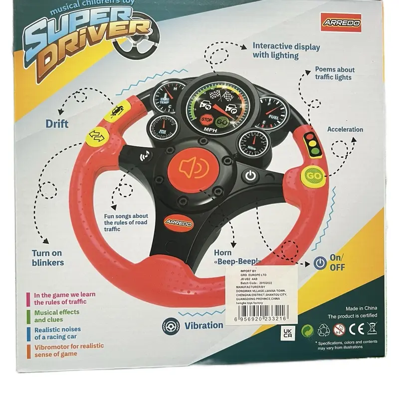 Kids Musical Vibrating Plastic Toy Car Steering Wheel - Perfect Bday Gift for Boys & Girls - Educational Musical Toy for Kids 1