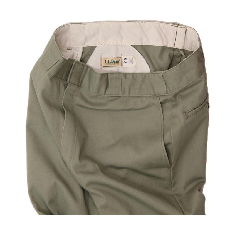 Pre-Owned Vintage L.L.BEAN Mens Straight Chino Trousers W36 L29 Green Polyester 4