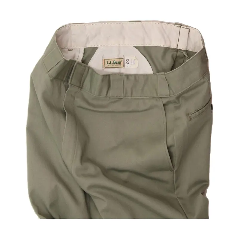 Pre-Owned Vintage L.L.BEAN Mens Straight Chino Trousers W36 L29 Green Polyester 4