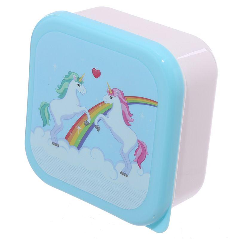 PUCKATOR Enchanted Rainbows Unicorn Set of 3 Lunch Box Snack Storage S/M/L - - Lunchbox with Multi Compartments - Small Food Containers - Lunchbox for Adults and Kids - Girls Boys Lunchbox Tableware 4