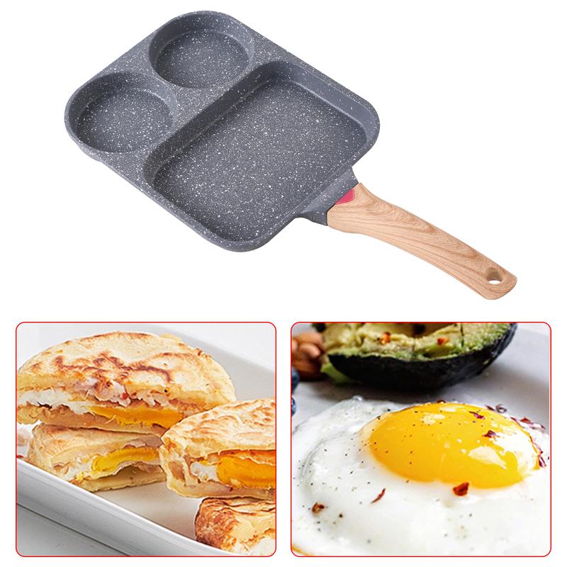 UK 3 in 1 Egg Frying Pan Nonstick Household Steak Frying Pan, Multifunctional Breakfast Pan Burger Pan, Non-stick Multi-purpose Omelette pan, Fried Egg Pan, Pancake Pan for Induction Cooker, Gas Stove, Electric Ceramic Stove 8