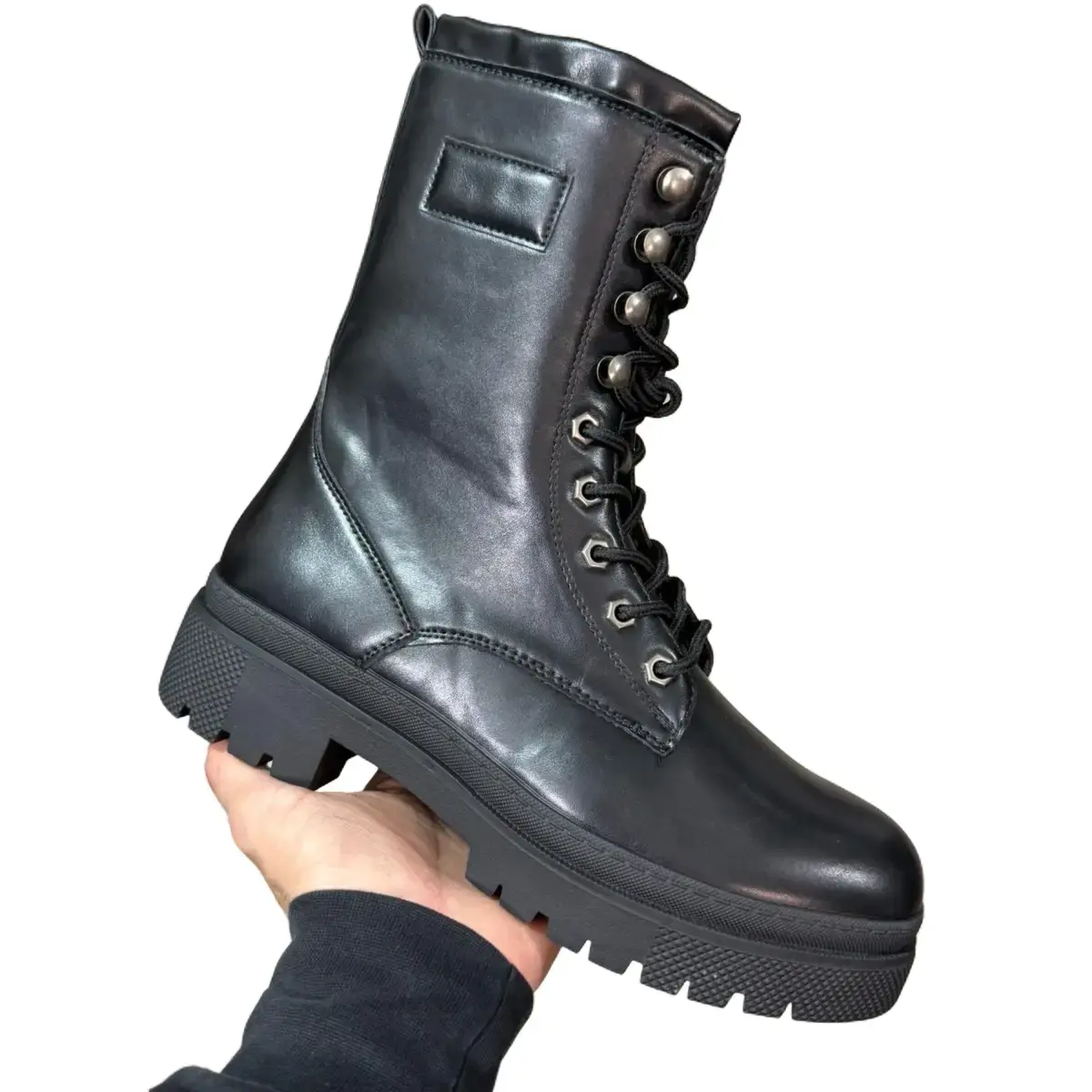 Women's Black PU Lace Up Ankle Boot. boots women