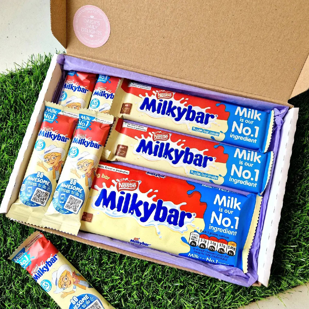 White Chocolate Milkybar Gift Box - Perfect for Chocolate Lovers - , Chocolate box, Snack, Dessert Bonbon Sweet choco