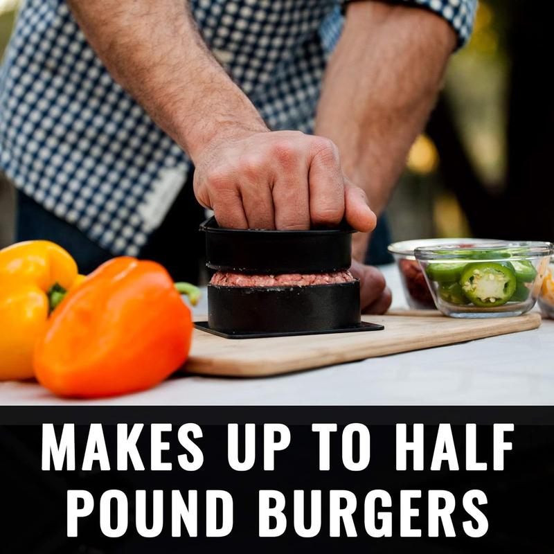 3-in-1 Burger  Stuffed Burger  and Hamburger Maker - Non Stick Hamburger Patty Maker - Make Up to Half Pound Regular and Stuffed Burgers in Seconds Kitchen Meat Plastic Sturdy Utensils Large, Small & Half Pounder Burger Mold Set burger 5