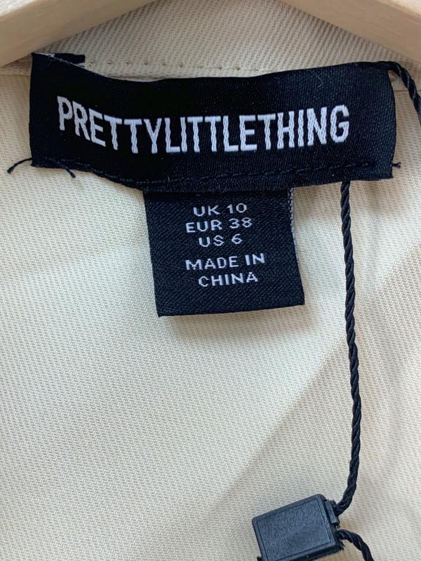 PrettyLittleThing Cream Floral Corsage Detail Blazer Dress UK 10 2