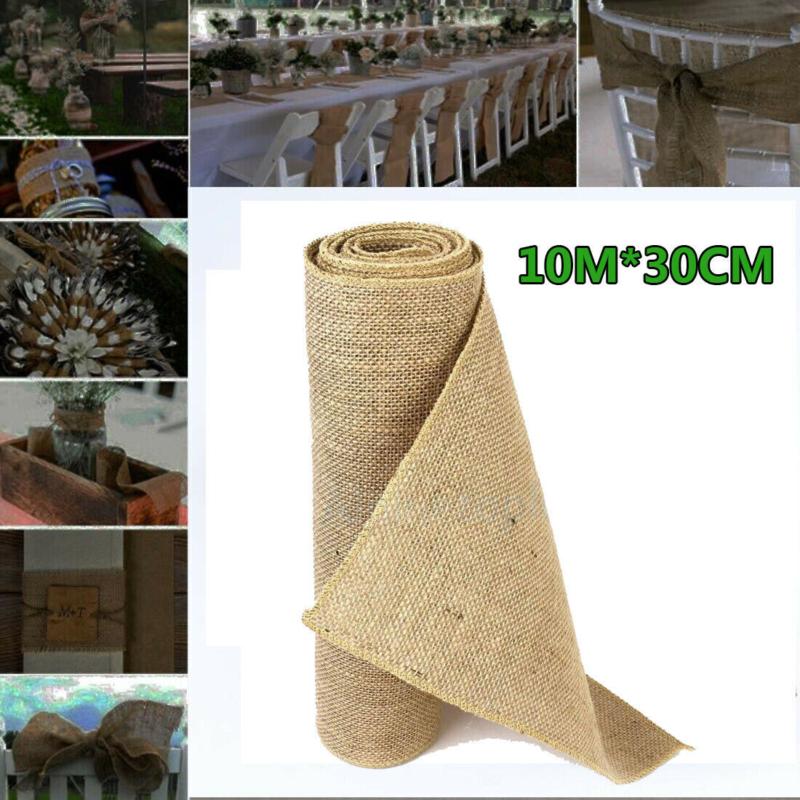 10Mx30CM Hessian Table Runners Hessian Roll Fabric Burlap Jute Rustic Wedding UK 6