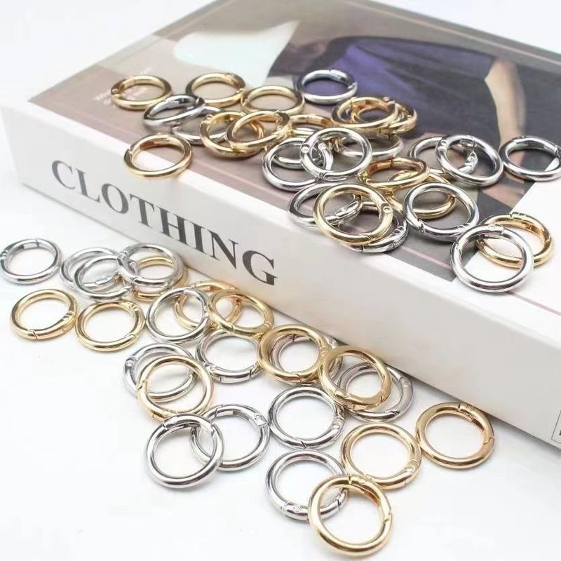 1pc of  Spring O Rings Metal Split Rings Openable Round Carabiner Keychain Clip for Bag Purse Handbag Strap Craft Jewelry Spring O Rings 2