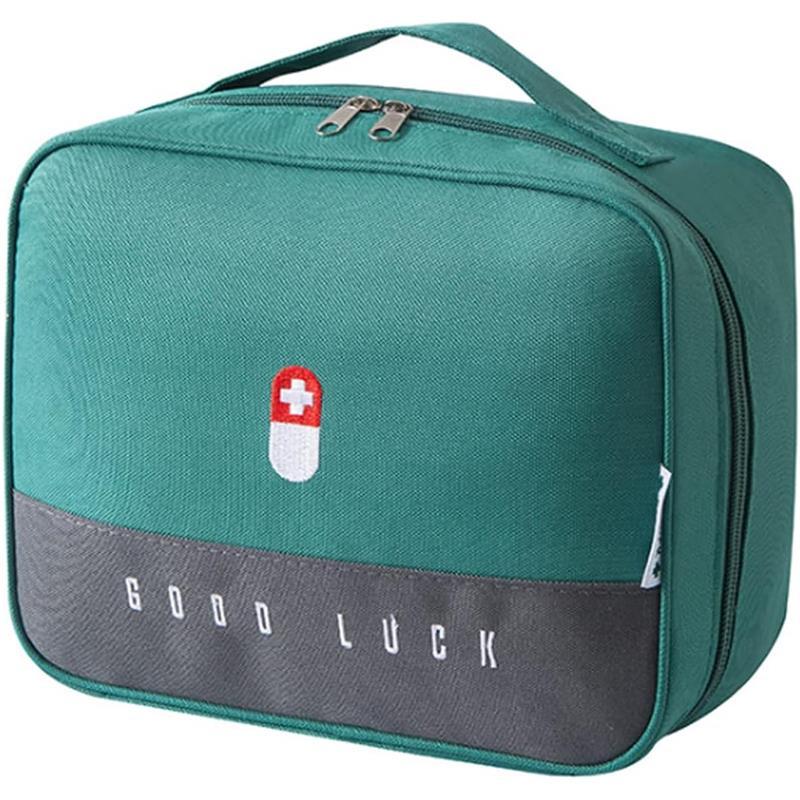 First Aid Bag Compact, First Aid Kit Bag Multifunctional Layered Waterproof Medical Supplies Organizer Travel Medicine Bag for Emergency Home Office Car Outdoors Boat Camping Hiking (Green) 4