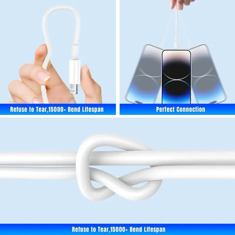 Parwan 4Pack iPhone Charger Cable [Apple MFi Certified] USB a to lightning cable 1/1/2/2M - Cellphone, Smartphone 2