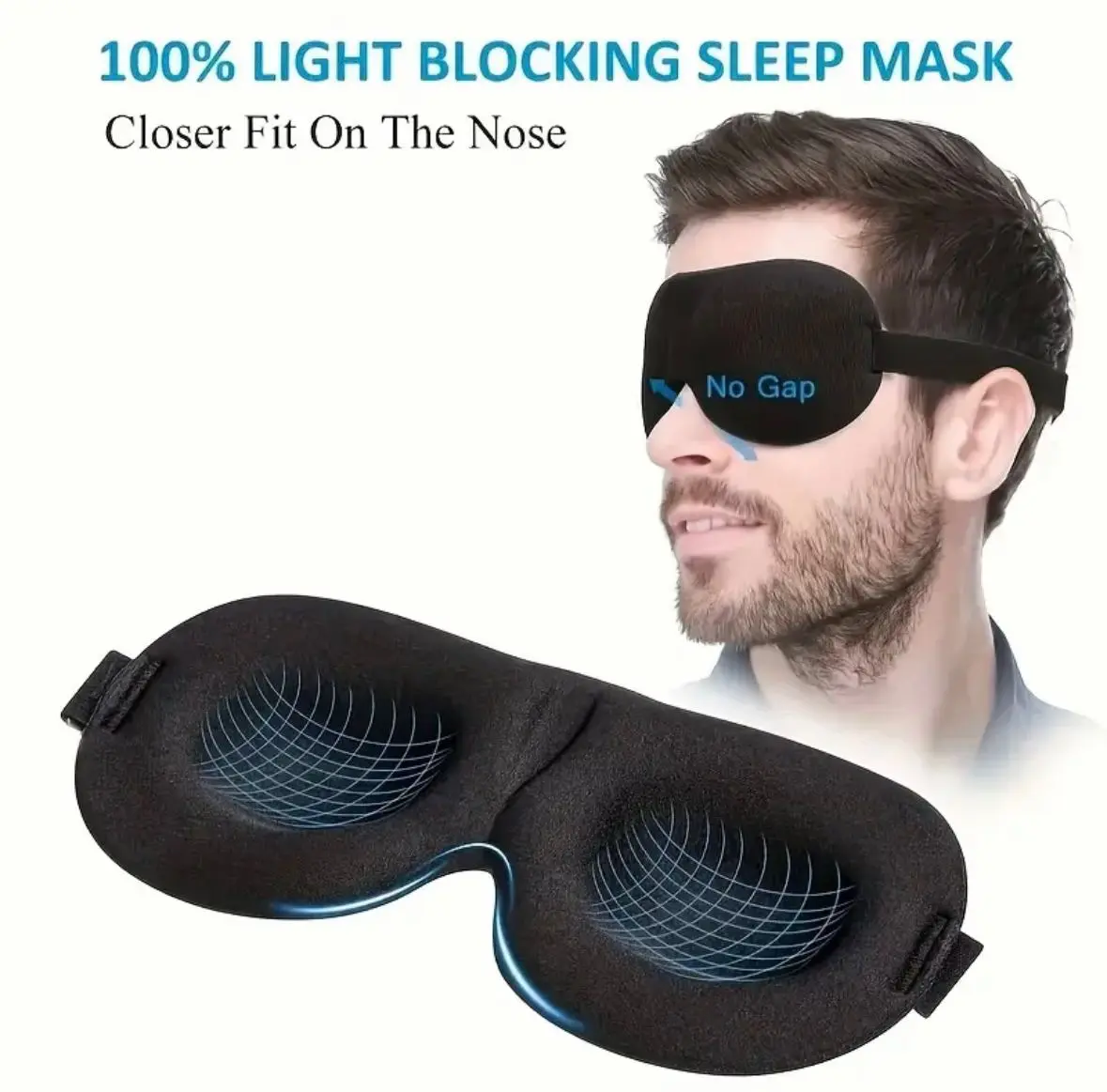 Soft Padded Sleep 3D Mask Eye Blackout Luxurious Blindfold Travel Eye Cover UK Eye Mask