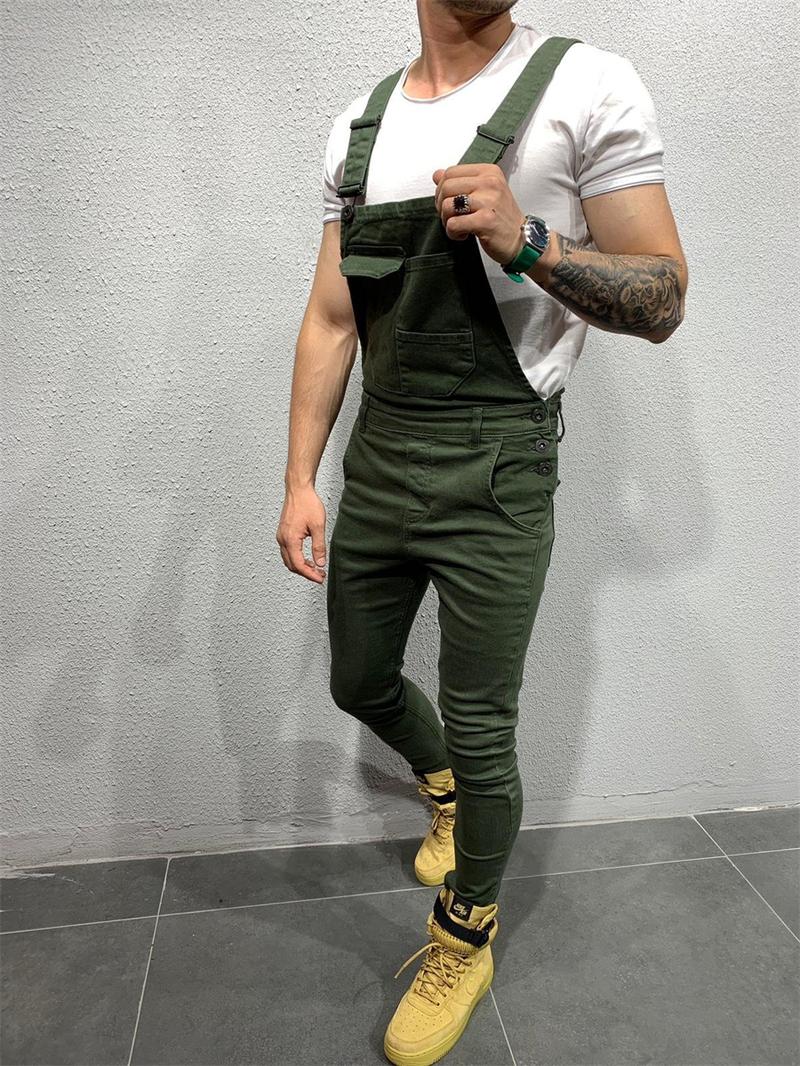 Product Introduction of Camouflage Men's Jumpsuit Multi-pocket Slim Fashion Streetwear Denim Cargo Work Pants Bib Overalls Men High Street Jeans Menswear Trouser 7