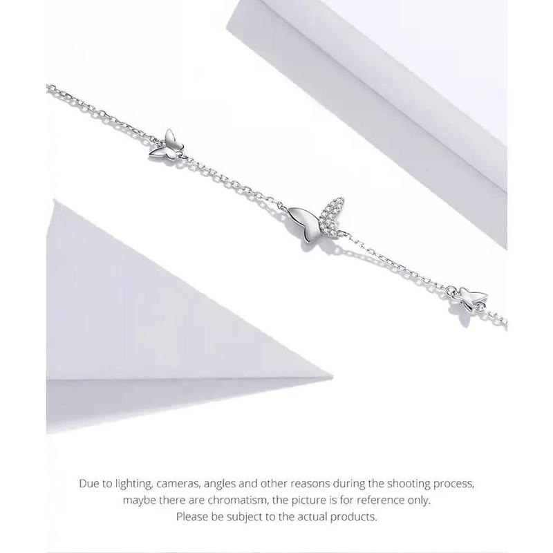 925 Sterling Silver Flying Butterfly Bracelet 8