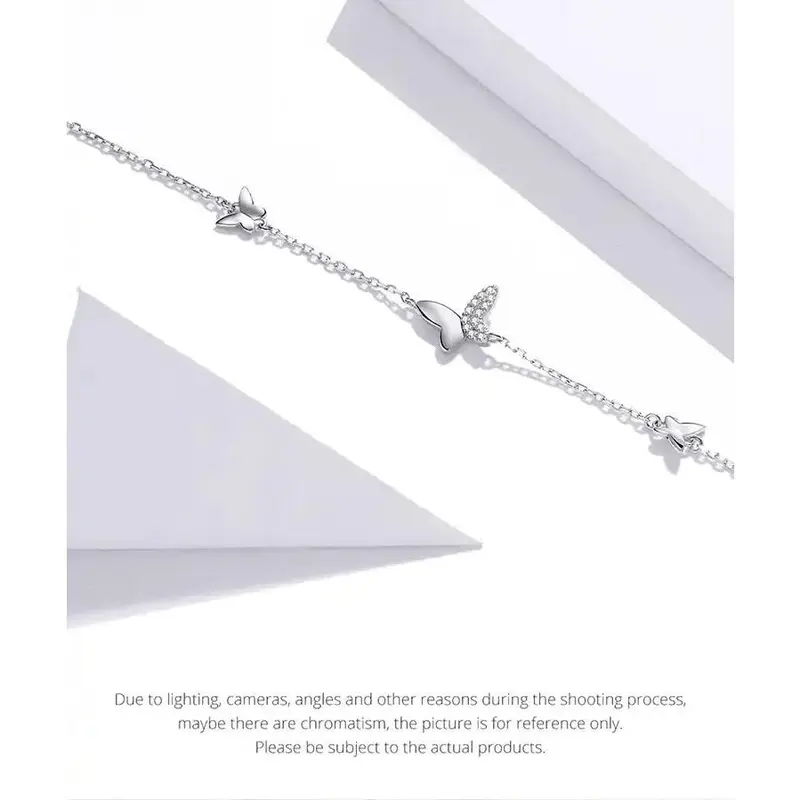 925 Sterling Silver Flying Butterfly Bracelet 8