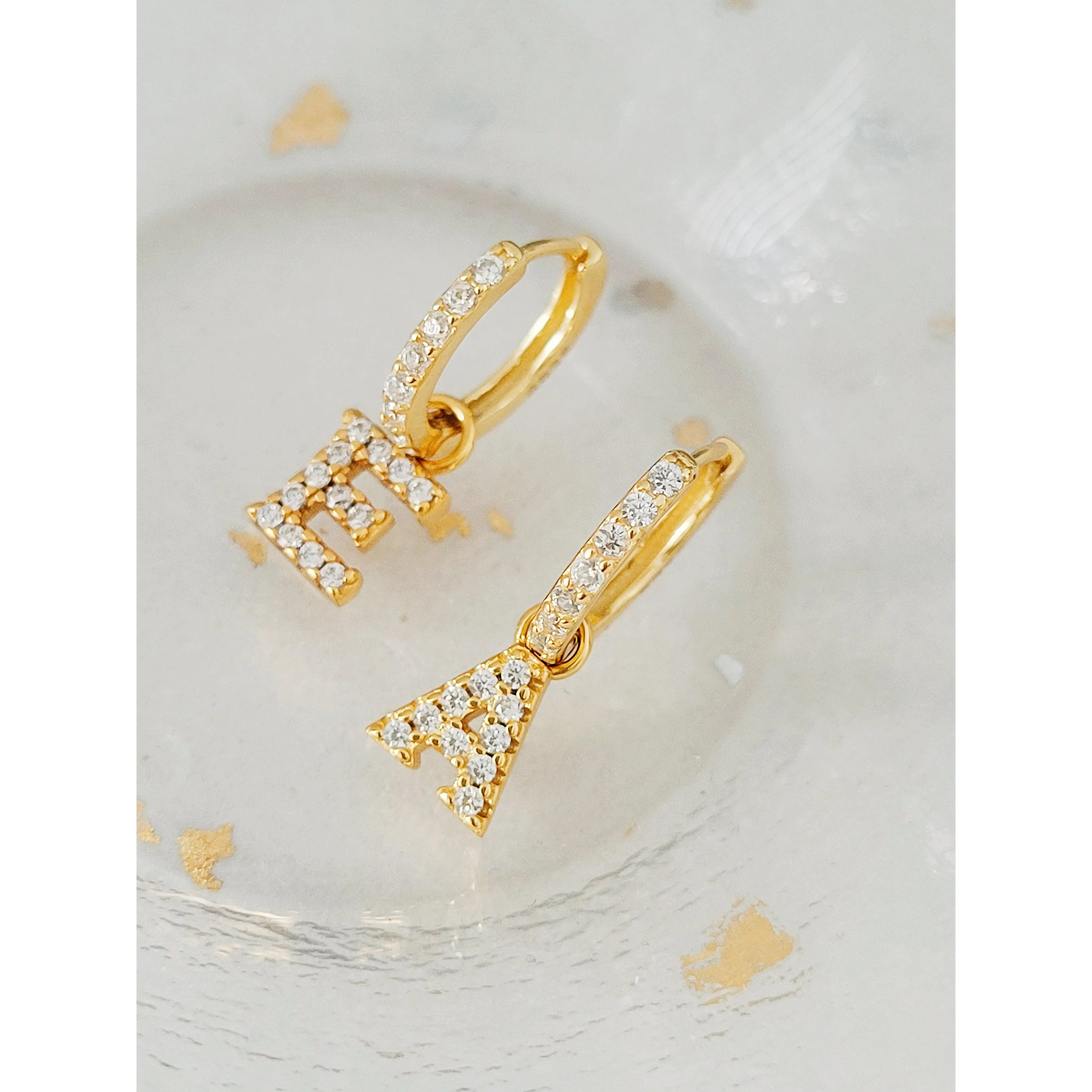 Initial Huggie Hoops