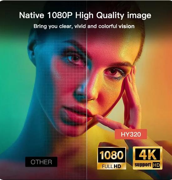 Transpeed Magcubic HY320 Smart Mini Projector 4K 1080P Native Portable DualWiFi6 BT5.0 Cinema Outdoor Portable 180° Rotable Projector Android Audio 4