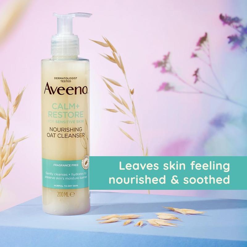 Aveeno Face Calm+Restore Nourishing Oat Cleanser with Prebiotic Oat and Calming Feverfew, 200ml - Skincare, Facial Redness Sensitive 6