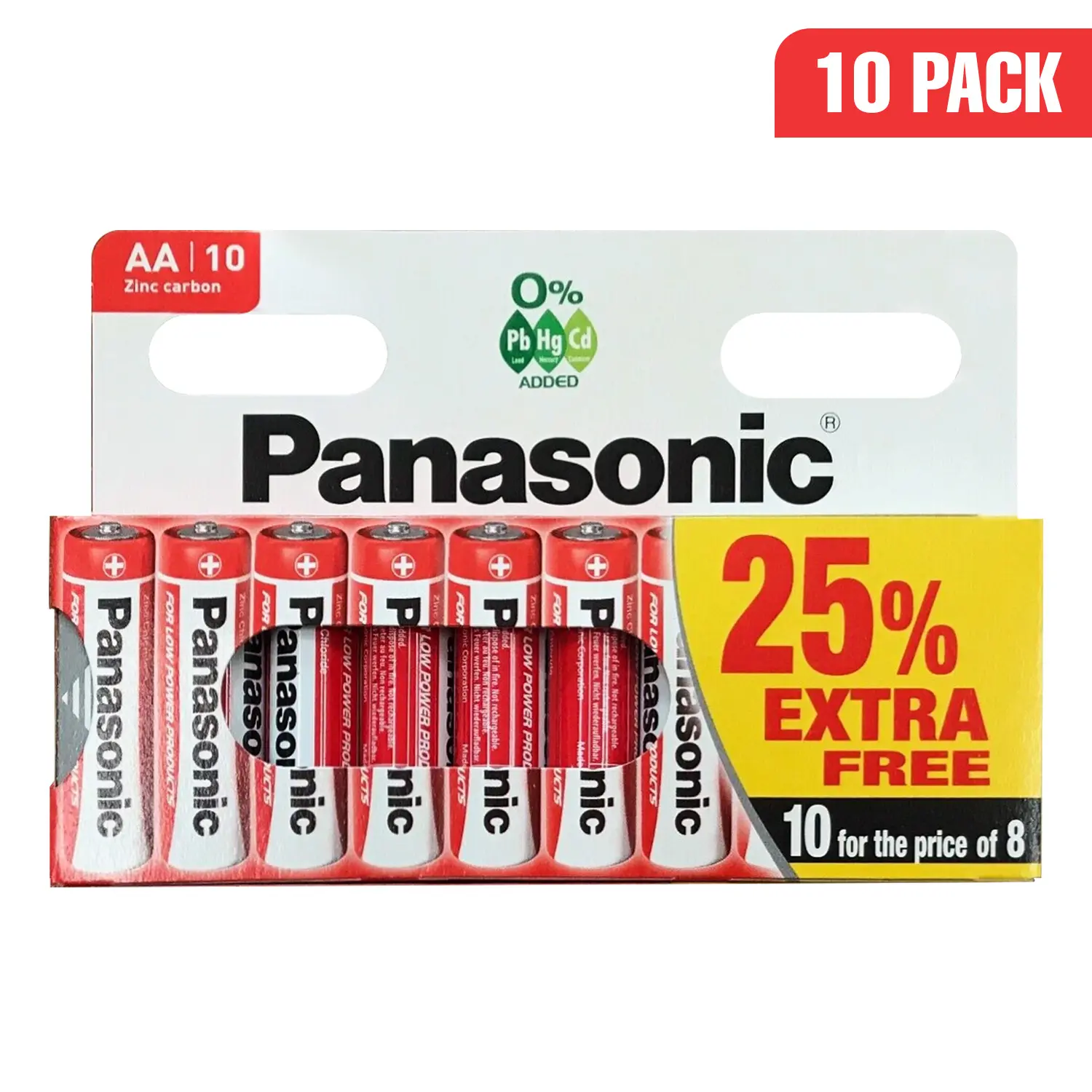 Panasonic AA Zinc Carbon Batteries - New R6 1.5V Tupe AA Longest Expiry