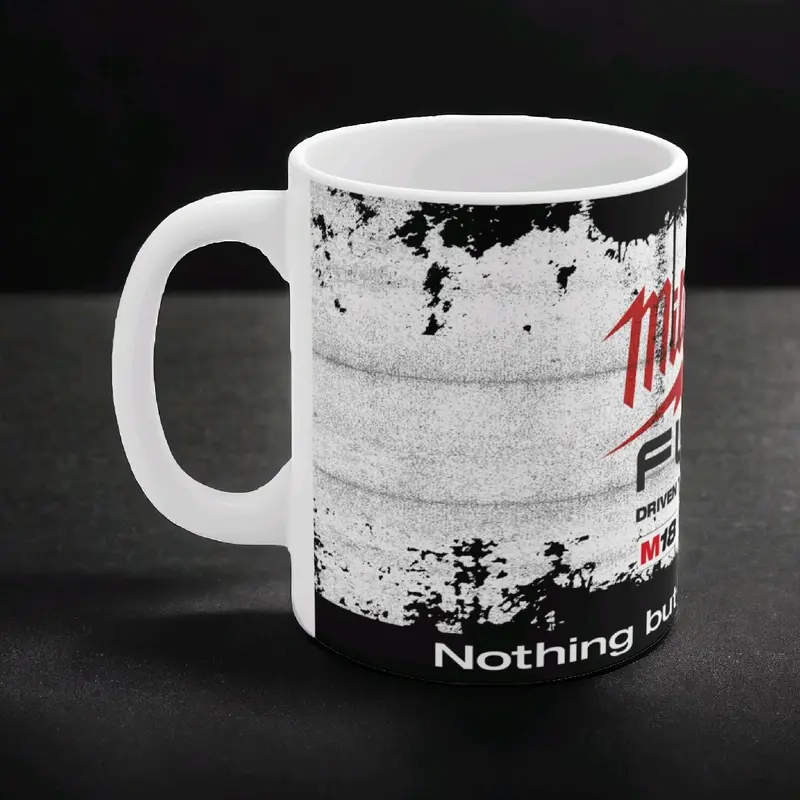 Retro Vintage White Milwaukee Power Tools Oil Can Mug Car Mechanic Tea Coffee Mug Drinkware Tumbler Washable Ceramic Reuse Cup drinking glass Reusable Multicolor 2