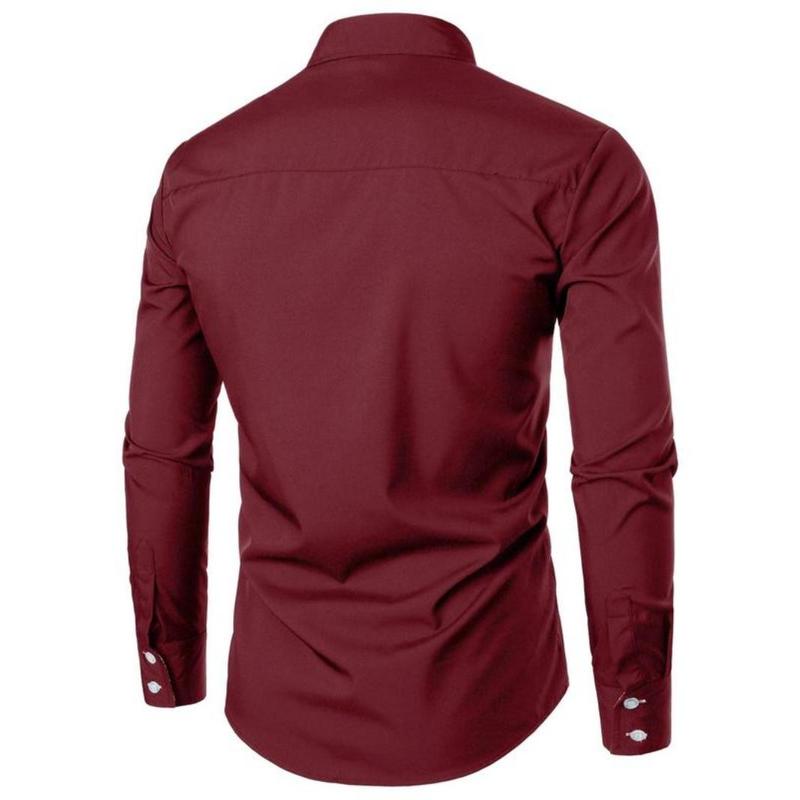 Men's Slim Paisley Print Button Front Shirt, Comfy Long Sleeve Tops for All Seasons, Casual Fashion Comfy Top for Men 1