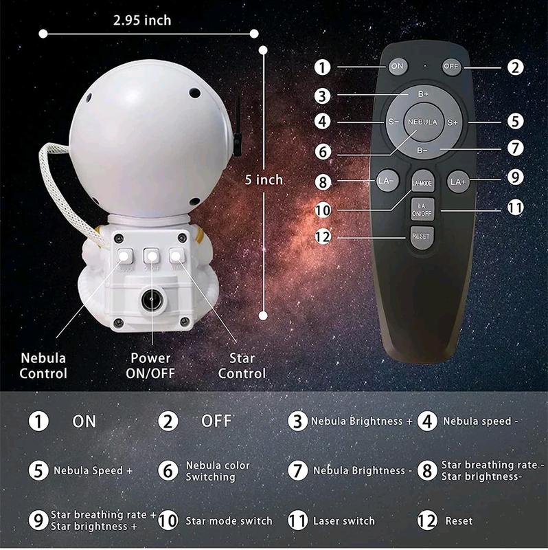 Galaxy Star / Guitar Astronaut Projector LED Night Light Starry Sky Porjectors Lamp Decoration Bedroom Room Decorative For Children Gifts for parties birthdays gaming room 5
