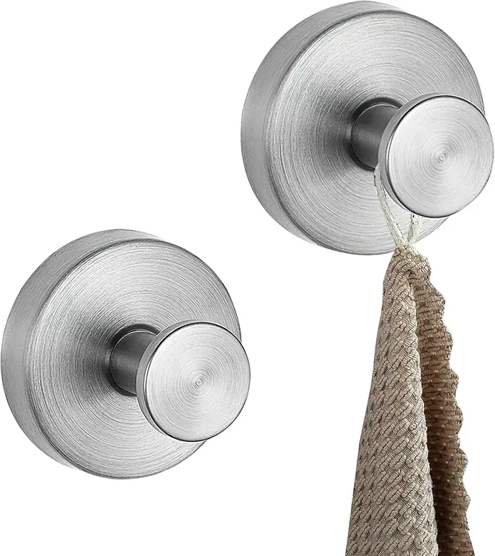 2 Pcs Vacuum Suction Cup Hooks, Reusable Heavy Duty Towel Suction Cup, Waterproof Removable ABS Suction Hooks for Bathroom Kitchen Bedroom 0