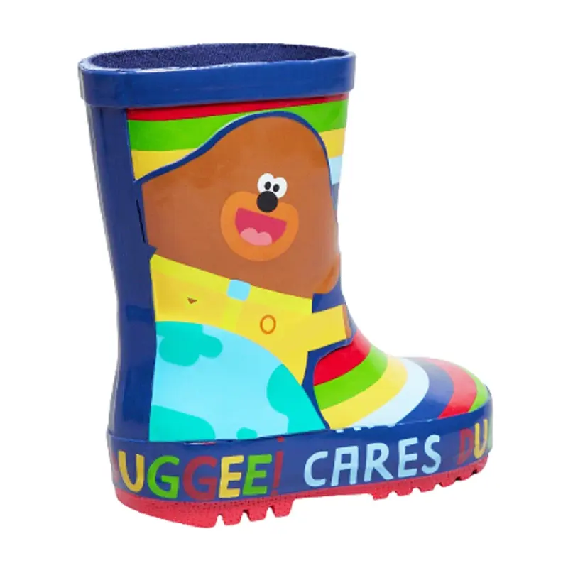 Hey Duggee Rainbow Rain Boots for Kids – Waterproof & Easy to Wear (Sizes 5–10 UK) - Duggee Cares Design 2