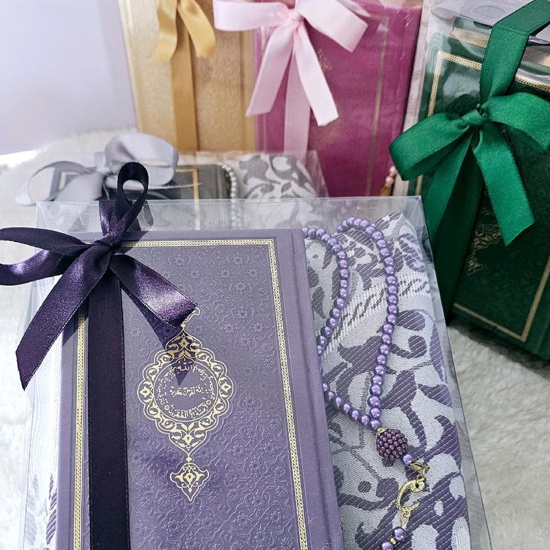 Quran Book + prayer mat with tasbeh set Ramadan EID HAJJ UMRAH perfect Birthday Islamic wedding gift t as 5
