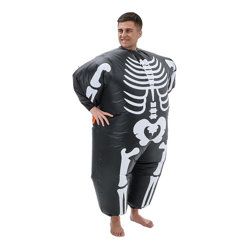 Product Introduction of Lifeideas Halloween Skeleton Inflatable Costume for Adult Menswear Clothing Underwear Midi - Black and White - Long Sleeve 7