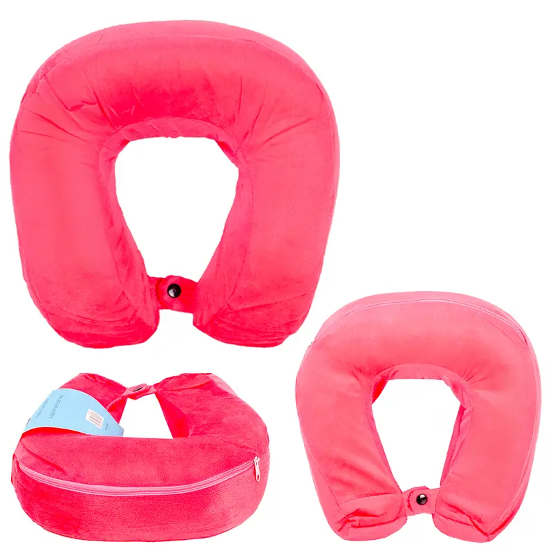 Ergonomic Travel Neck Pillow - Soft Memory Foam, Portable U-Shape Design with Snap Closure, Lightweight for Airplane, Car, & Home - Available in Black, Red, Blue, and Gray 1