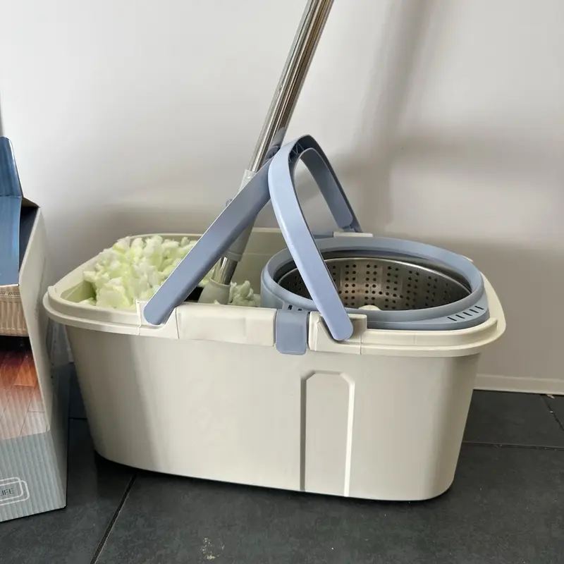 New 360 Spin Mop Bucket Set, 3 Microfiber Water Absorbent Cloths, Double Handle, Stainless Steel Drum For Efficient & Effective Cleaning, Durable, Adjustable, Super Spinning Rotating Mop And Bucket For Wall, Tiles, Floor, Living room, Hallway, Toilet 2
