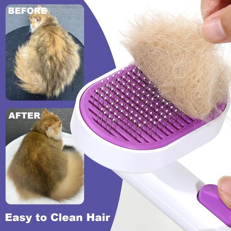 Self-Cleaning Cat and Dog Brush: One-Click Slicker for Effortless Shedding Control 1
