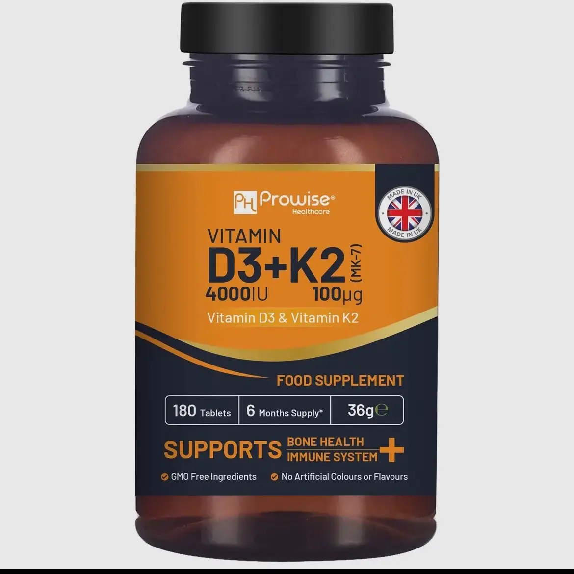 Vitamin D3 4000IU & K2 MK7 Supplement Fitness Natural