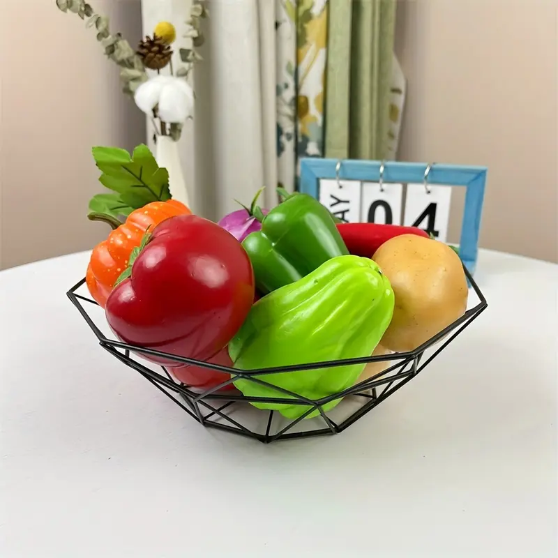 12pcs Lifelike Fruit & Vegetable Set - Artificial Tomatoes, Cucumbers, Peppers, Pumpkins, Carrots, Onions, Eggplants for Home Decor, Kitchen Display, and Party Table Settings 8
