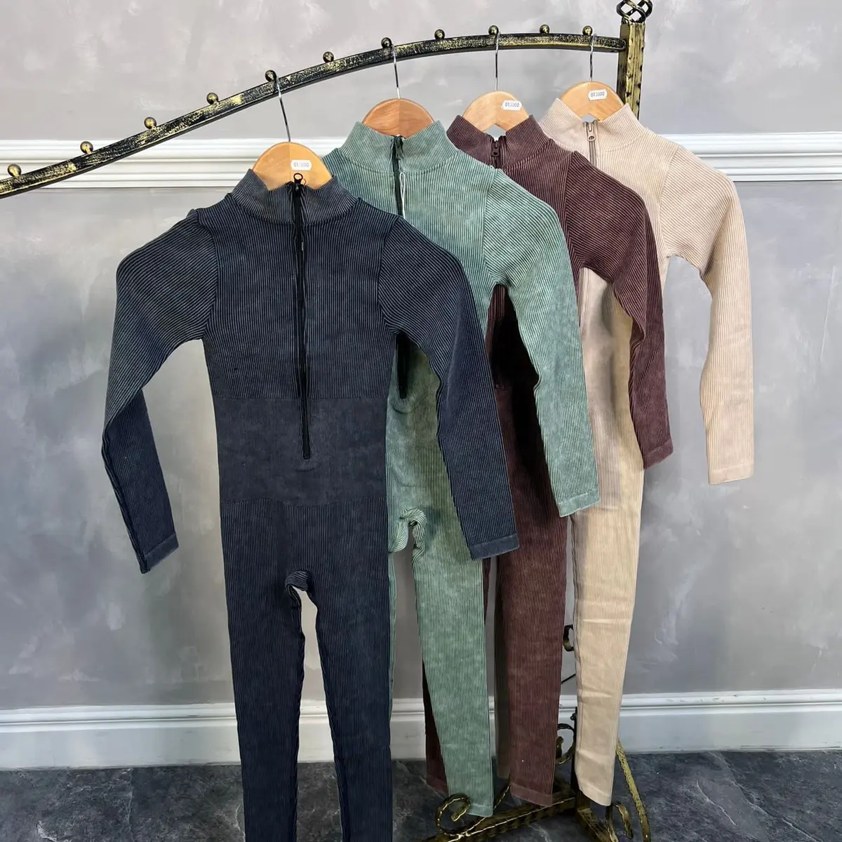 GSR Boutique Ruby Acid Wash Zipped Unitard.
