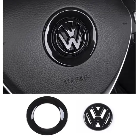 Volkswagen Steering Wheel 'VW' Badge / Logo Overlay - 4cm