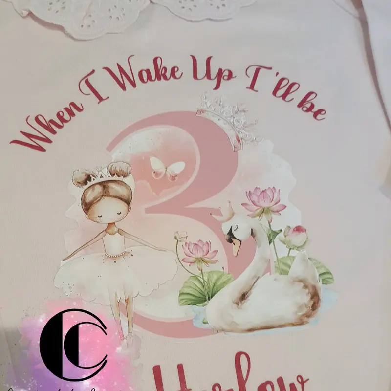 Personalised Ballerina Birthday PJs for Girls, 100% Cotton, Pink, 6-12m to 9-10yrs princess pyjamas 6