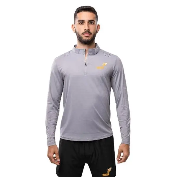 RISEN MEN LONG-SLEEVES - DARK GRAY Slim-fitting Long Sleeve Base Layer Compression Athletic Running Baseball, football Shirt Tights baby  tees 0