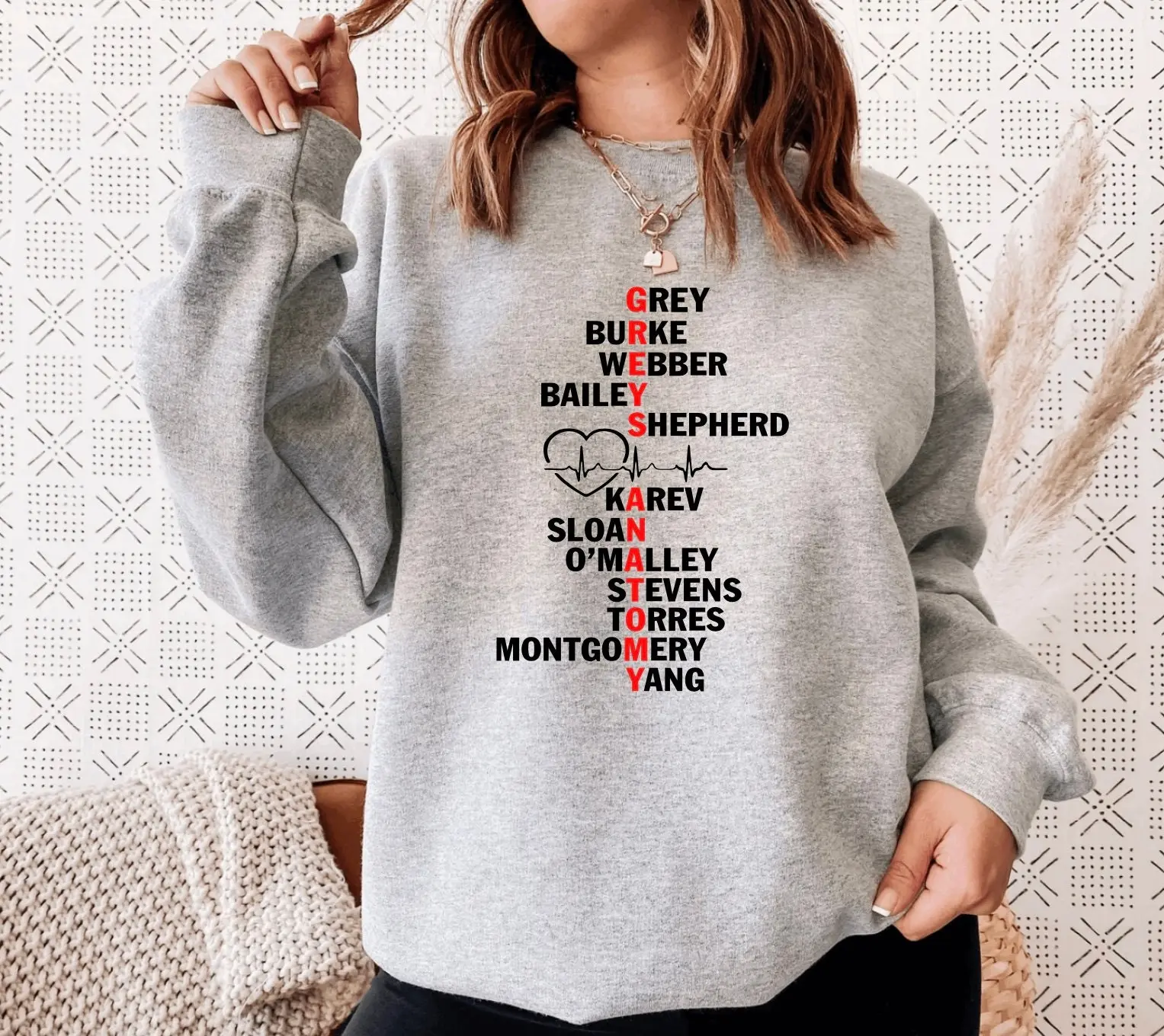 Grays anatomy inspired sweatshirt greys memorial hospital Meredith grey Mcdreamy 5