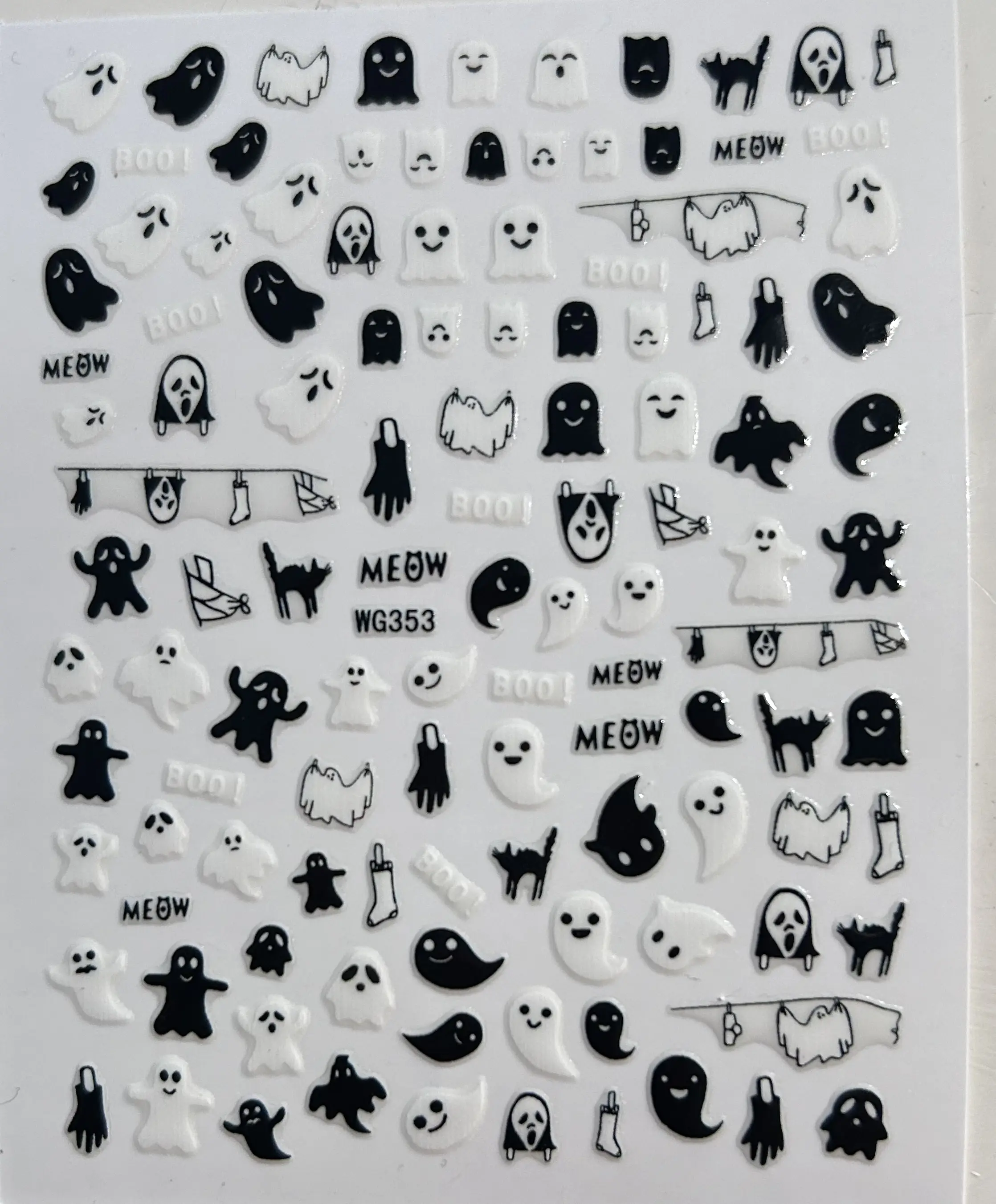 Halloween Nail Transfer Black Design 1 random sheet for 20p  sold with any flexie box purchase