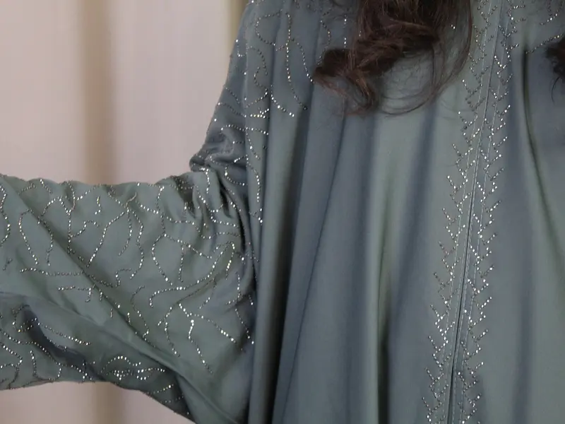 Arissa Abaya -Womens embroidery batwing sleeve abaya, modest womens clothing, hijab included, arabic islamic womens clothing, modest dress sizes 52-60 4