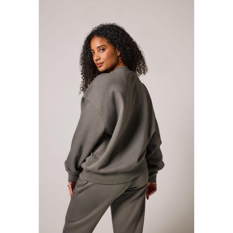 Lovall ALL SZN Organic Oversized Sweatshirt Style 2 - Slate Green | Standard and Plus Sizes Available 4