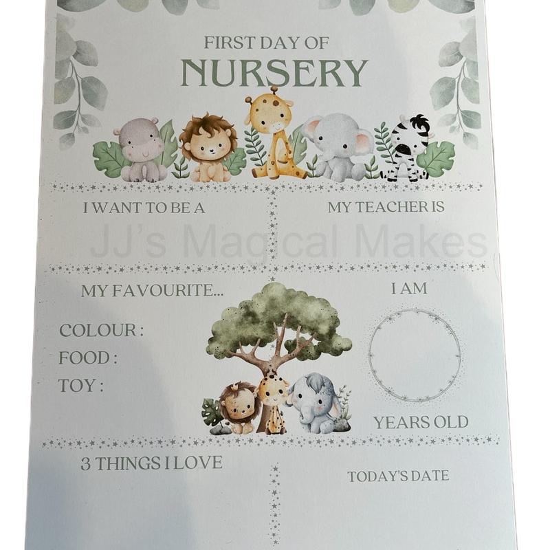 First day of School preschool reception nursery and playgroup memory boards 5