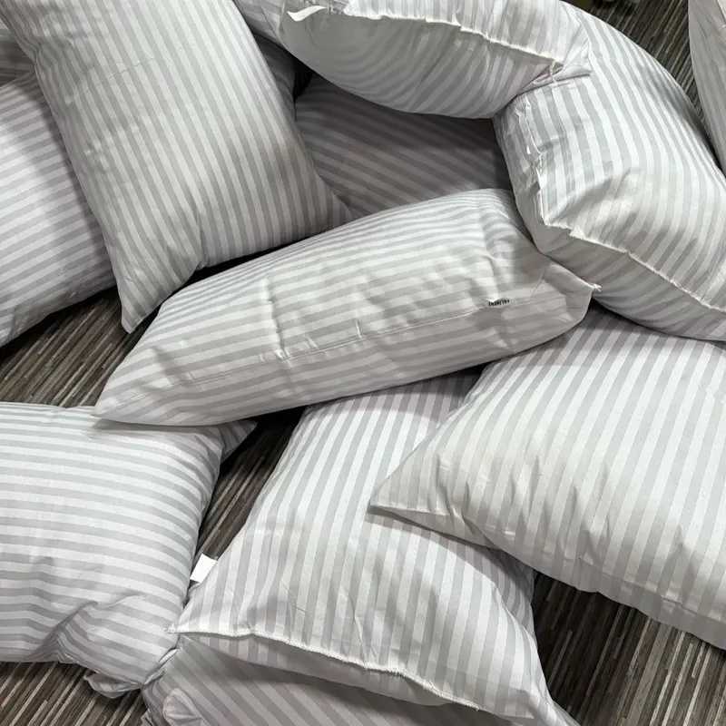 BHS Stripe Bounce Back Pillows: Pack of 4 Hotel-Quality Blended Cotton, Perfect for a Restful Sleep and Enhanced Bedroom Elegance, Comfortable bed pillow hollow fibre comfy pillows bedding 1