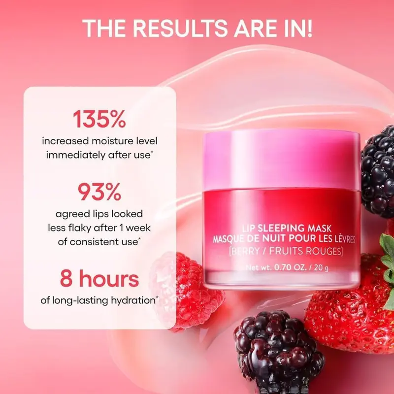 Laneige Epished Lip Sleeping Mask EX in Berry - Smoothing & Moisturizing Lip Treatment - Hydrate Mask Smoothing Daily Berry Moisturizer Skincare Compact 4