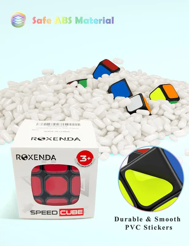 ROXENDA Speed Cube, Original Speed Cube Super-Durable Sticker with Vivid Colors (3x3x3) 4