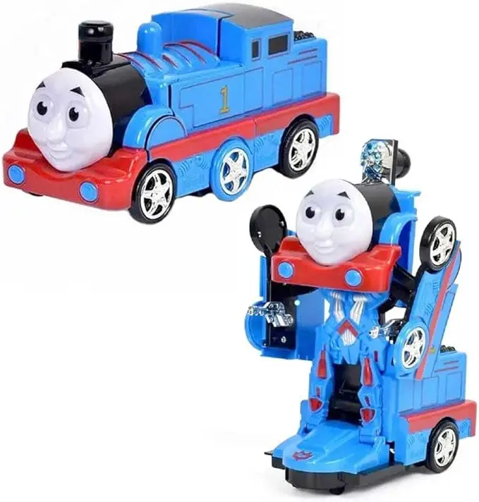 Thomas Transforming Train, Robot Train Engine With Light Sound, Bump And Go Action, Flashing Lightning Effects, 2-In-1 Deformation