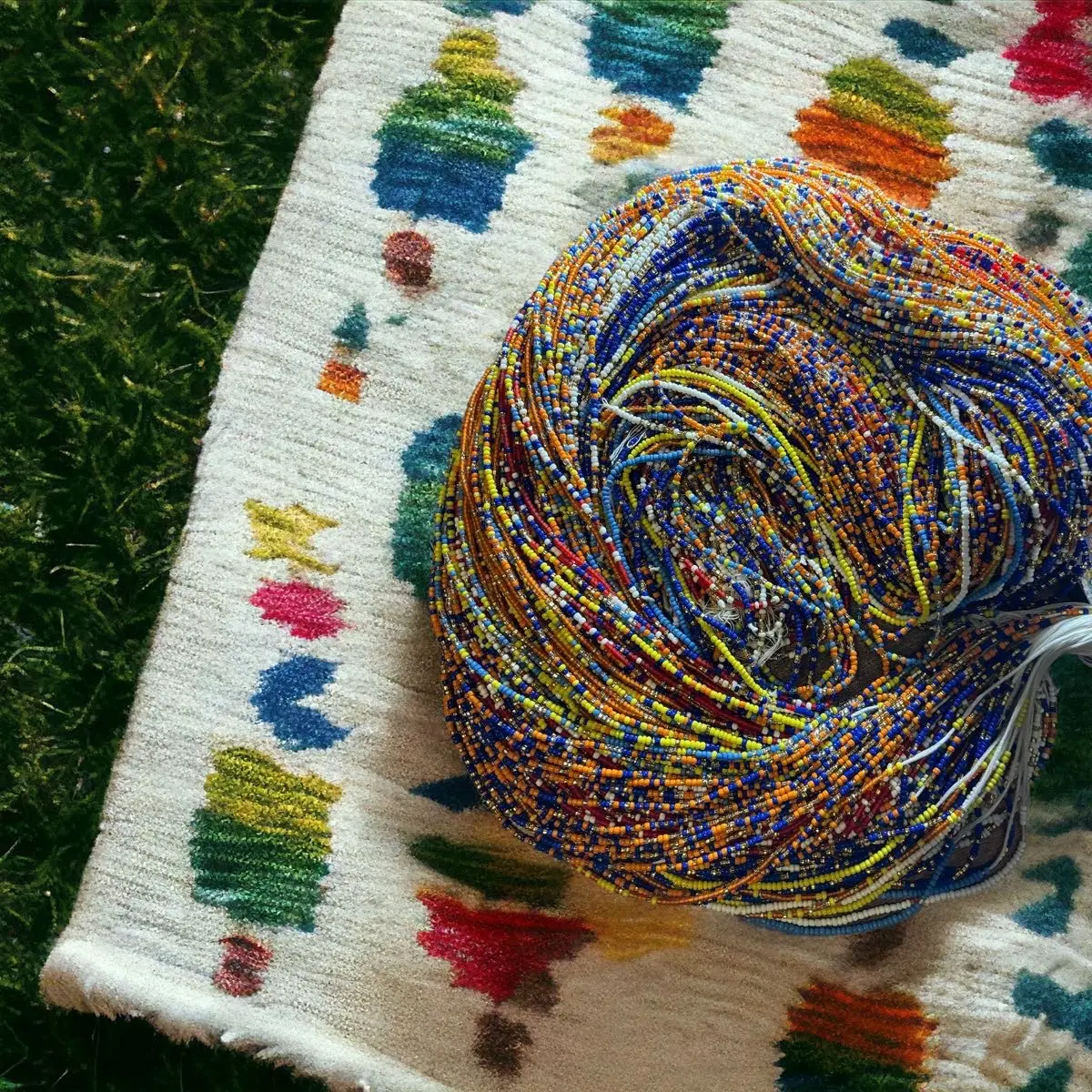 1pack Colourful beaded waist chain